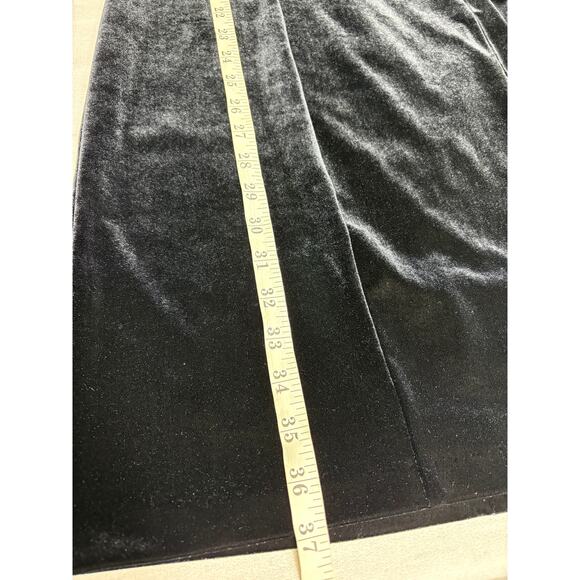 Niki by Niki Livas Black Velvet Velour Sweatheart Cocktail Dress 8 Long Sleeve - Picture 7 of 7